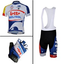 2013  lotto  Cycling Jersey+bib Shorts+Gloves