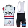 2013 sky Cycling Jersey Sleeveles and Cycling bib Shorts Cycling Kits Strap S