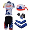 2013 lotto Cycling Jersey+Shorts+Scarf Cap+gloves+Arm sleeve S