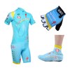 2013 astana Cycling Jersey+bib Shorts+Shoe Covers+Gloves S