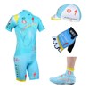 2013 astana Cycling Jersey+bib Shorts+Shoe Covers+Cap+Gloves S