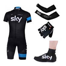 2013 sky Cycling Jersey+Shorts+Arm sleeves+Gloves+Shoes covers