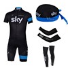 2013 sky Cycling Jersey+Shorts+Scarf+Arm sleeves+Leg sleeves S