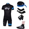 2013 sky Cycling Jersey+Shorts+Scarf+Arm sleeves+Gloves+Shoes covers S