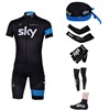 2013 sky Cycling Jersey+Shorts+Scarf+Arm sleeves+Gloves+Leg sleeves+Shoes covers S