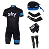 2013 sky Cycling Jersey+Shorts+Scarf+Arm sleeves+Gloves+Leg sleeves S