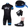 2013 sky Cycling Jersey+Shorts+Scarf+Gloves+Shoes covers S