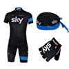 2013 sky Cycling Jersey+Shorts+Scarf+Gloves S