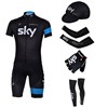 2013 sky Cycling Jersey+Shorts+Cap+Arm sleeves+Gloves+Leg sleeves S