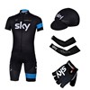 2013 sky Cycling Jersey+Shorts+Cap+Arm sleeves+Gloves S