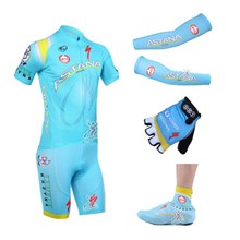 2013 astana Cycling Jersey+Shorts+Arm sleeves+Gloves+Shoes covers