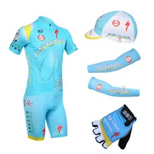 2013 astana Cycling Jersey+Shorts+Cap+Arm sleeves+Gloves