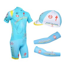 2013 astana Cycling Jersey+Shorts+Cap+Arm sleeves
