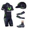 2013 movistar Cycling Jersey+Shorts+Cap+Arm sleeves+Shoe Covers S