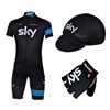 2013 sky Cycling Jersey+Shorts+Cap+Gloves S