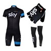 2013 Sky Cycling Jersey+bib Shorts+Gloves+Leg sleeves S