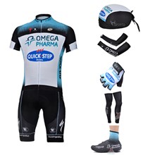 2013 quick step Cycling Jersey+bib Shorts+Scarf+Arm sleeves+Gloves+Leg sleeves+Shoes Covers S