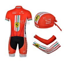 2013 ferrari Cycling Jersey+bib Shorts+Scarf+Arm sleeves S