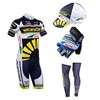 2013 vacansoleil Cycling Jersey+bib Shorts+Cap+Gloves+leg sleeves S