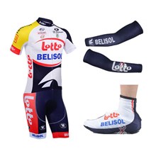 2013 lotto Cycling Jersey+bib Shorts+Arm Sleeves+Shoe Covers S