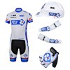 2013 fdj Cycling Jersey+bib Shorts+Cap+Arm Sleeves+Gloves S