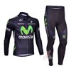 2013 movistar Cycling Jersey Long Sleeve and Cycling Pants Cycling Kits S