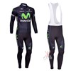 2013 Movistar Cycling Jersey Long Sleeve and Cycling bib Pants Cycling Kits Strap S