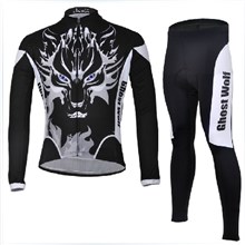 2013 ghost wolf Thermal Fleece Cycling Jersey Long Sleeve and Cycling Pants S