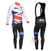 2013 SKY Cycling Jersey Long Sleeve and Cycling bib Pants Cycling Kits Strap