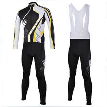 2013 banmaxian Thermal Fleece Cycling Jersey Long Sleeve and Cycling Bib Pants Cycling Kits Strap S