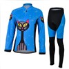 2013 Women blue-cat Cycling Jersey Long Sleeve and Cycling Pants Cycling Kits S