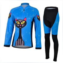 2013 Women blue-cat Cycling Jersey Long Sleeve and Cycling Pants Cycling Kits