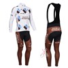 2013 Ag2r Cycling Jersey Long Sleeve and Cycling Bib Pants Cycling Kits Strap S