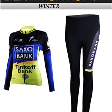 2012 women saxo bank Cycling Jersey Long Sleeve and Cycling Pants Cycling Kits