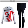 2012 women scott Thermal Fleece Cycling Jersey Long Sleeve and Cycling Pants S