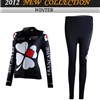 2012 women FDJ Thermal Fleece Cycling Jersey Long Sleeve and Cycling Pants S