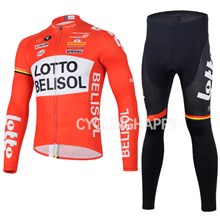 2014 LOTTO BELISOL Thermal Fleece Cycling Jersey Long Sleeve and Cycling Pants