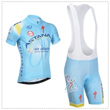 2014 ASTANA Cycling Jersey Short Sleeve and Cycling bib Shorts Cycling Kits Strap