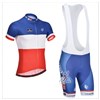 2014 FDJ Cycling Jersey Short Sleeve and Cycling bib Shorts Cycling Kits Strap S