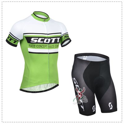 2014 SCOTT Green Cycling Jersey Short Sleeve and Cycling Shorts Cycling Kits