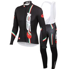2014 SIDI Cycling Jersey Long Sleeve and Cycling bib Pants Cycling Kits Strap