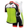 2014 Castelli velo Green White Cycling Jersey Short Sleeve and Cycling bib Shorts Cycling Kits Strap