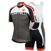 2014 Castelli velo Grey White Cycling Jersey Short Sleeve and Cycling bib Shorts Cycling Kits Strap