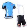 2014  CASTELLI Blue White Cycling Jersey Short Sleeve and Cycling bib Shorts Cycling Kits Strap