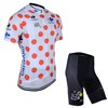 2014 Tour De France white red spot Cycling Jersey Short Sleeve and Cycling Shorts Cycling Kits S