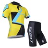 2014 Scott Yellow Cycling Jersey Short Sleeve and Cycling Shorts Cycling Kits