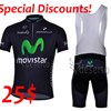 Special Discounts!2013 Movistar Cycling Jersey Short Sleeve+bib Shorts size M only
