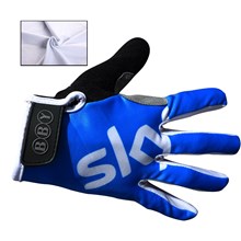 SKY Blue Cycling Gloves Thermal Fleece Long Finger