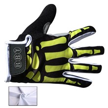 Skull Yellow Cycling Gloves Thermal Fleece Long Finger