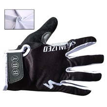 SHANDIAN BLACK WHITE Cycling Gloves Thermal Fleece Long Finger